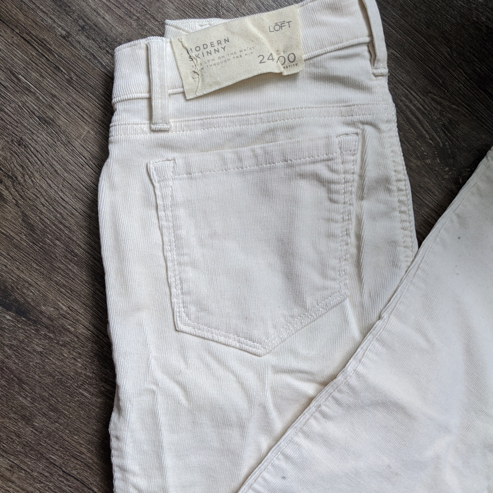 Loft skinny jeans available in black and white